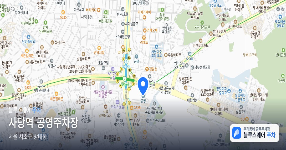 사당역 공영주차장 위치 지도