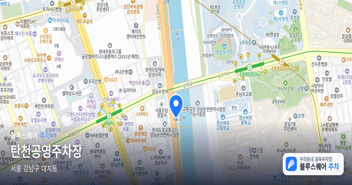 탄천공영주차장 위치 지도