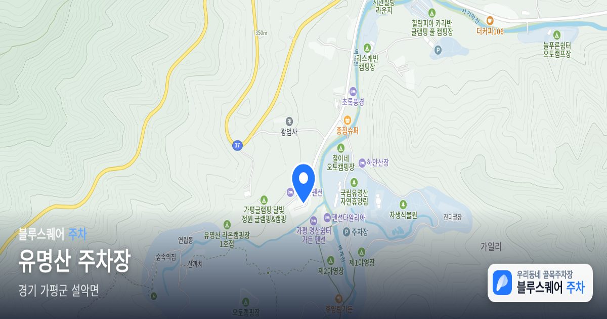 유명산 주차장 위치 지도