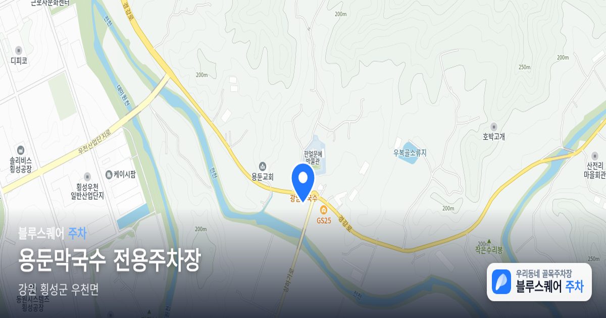 용둔막국수 전용주차장 위치 지도