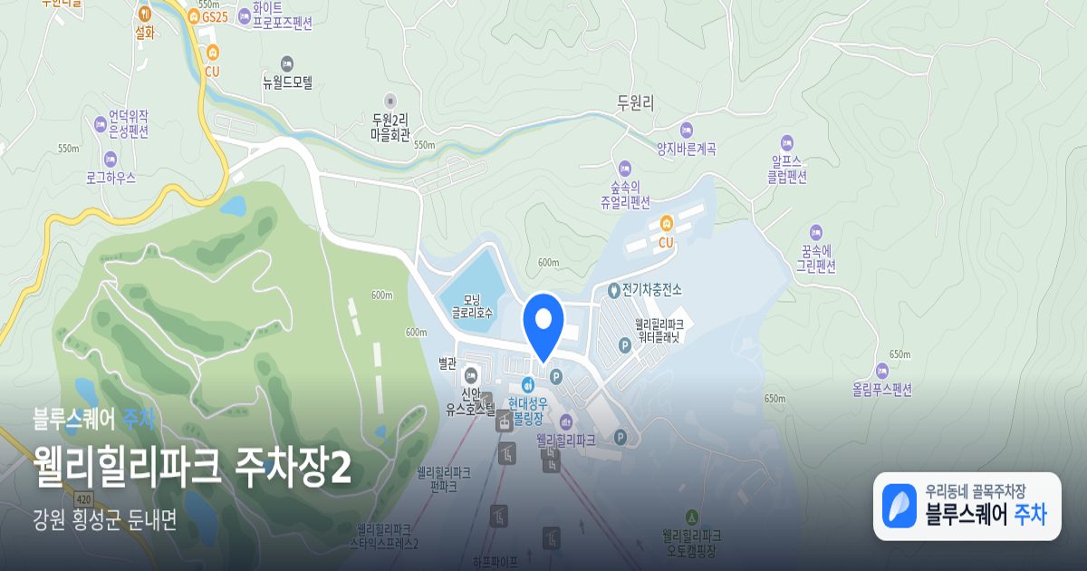 웰리힐리파크 주차장2 위치 지도