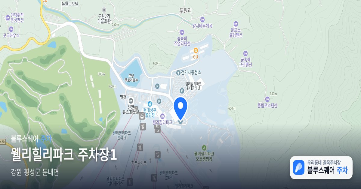 웰리힐리파크 주차장1 위치 지도