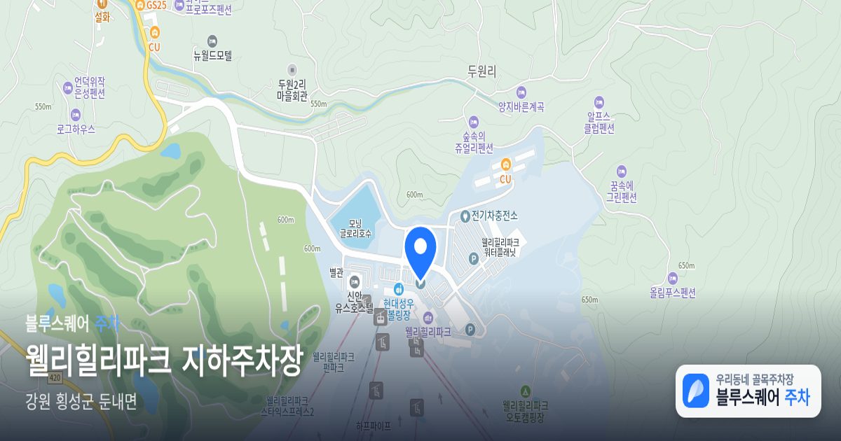 웰리힐리파크 지하주차장 위치 지도