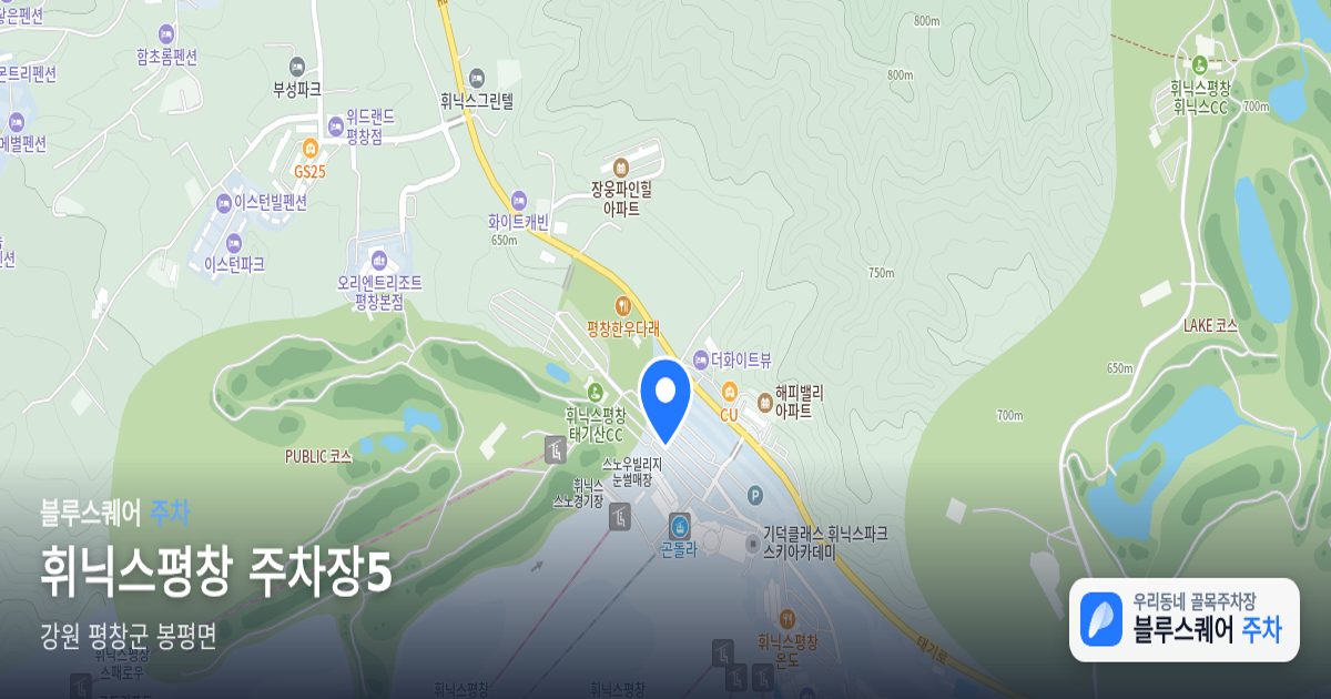 휘닉스평창 주차장5 위치 지도