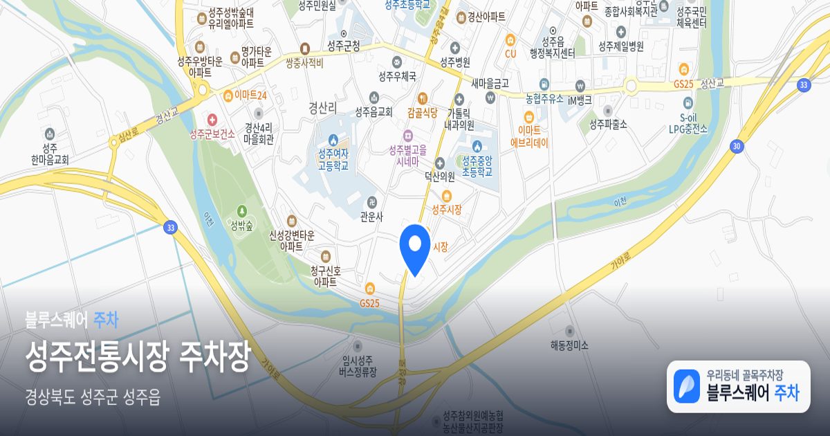 성주전통시장 주차장 위치 지도