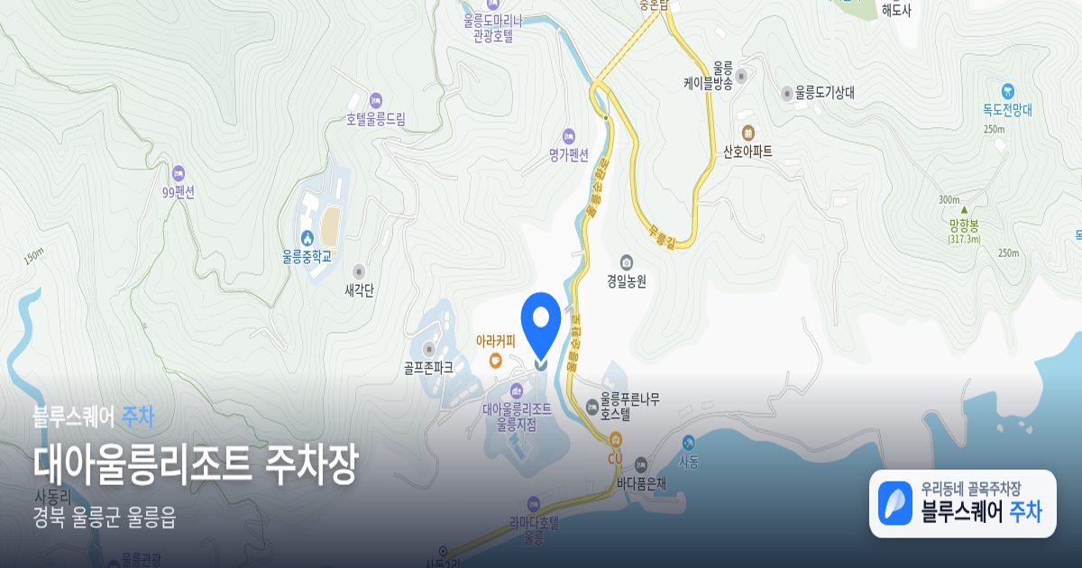 대아울릉리조트 주차장 위치 지도