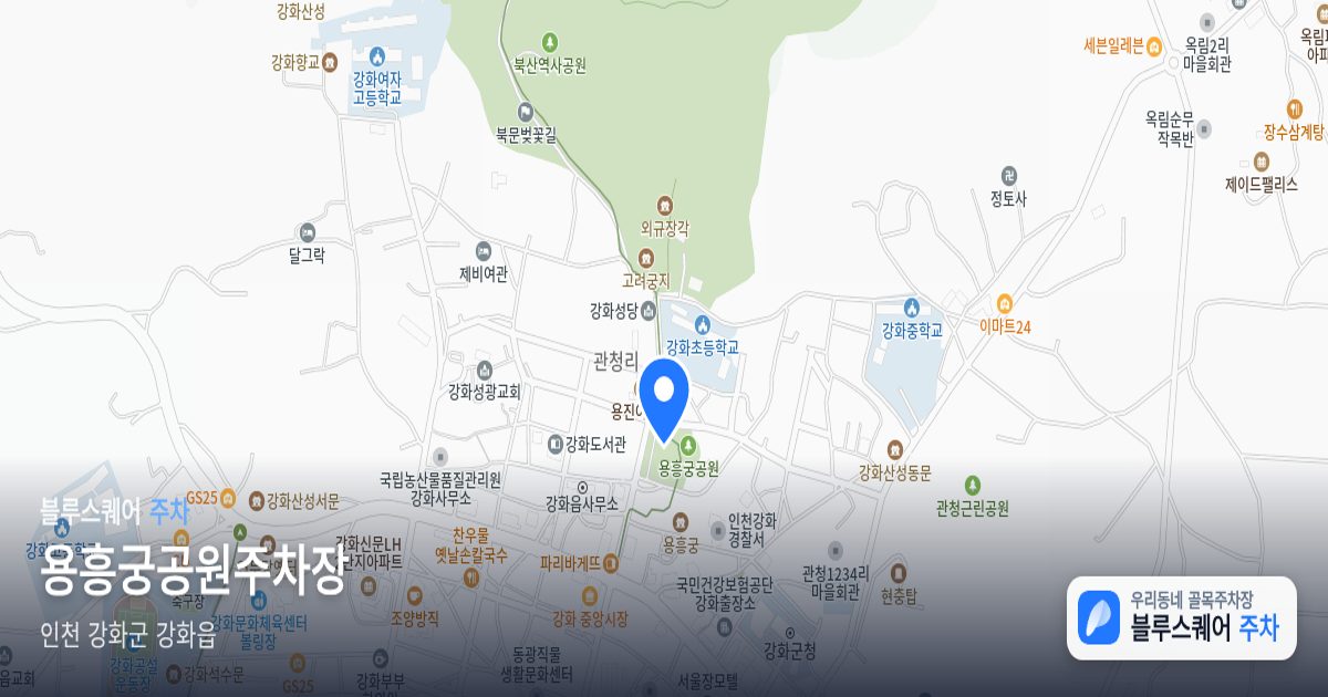 용흥궁공원주차장 위치 지도
