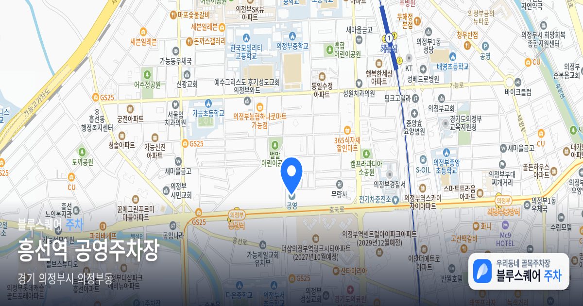 흥선역 공영주차장 위치 지도