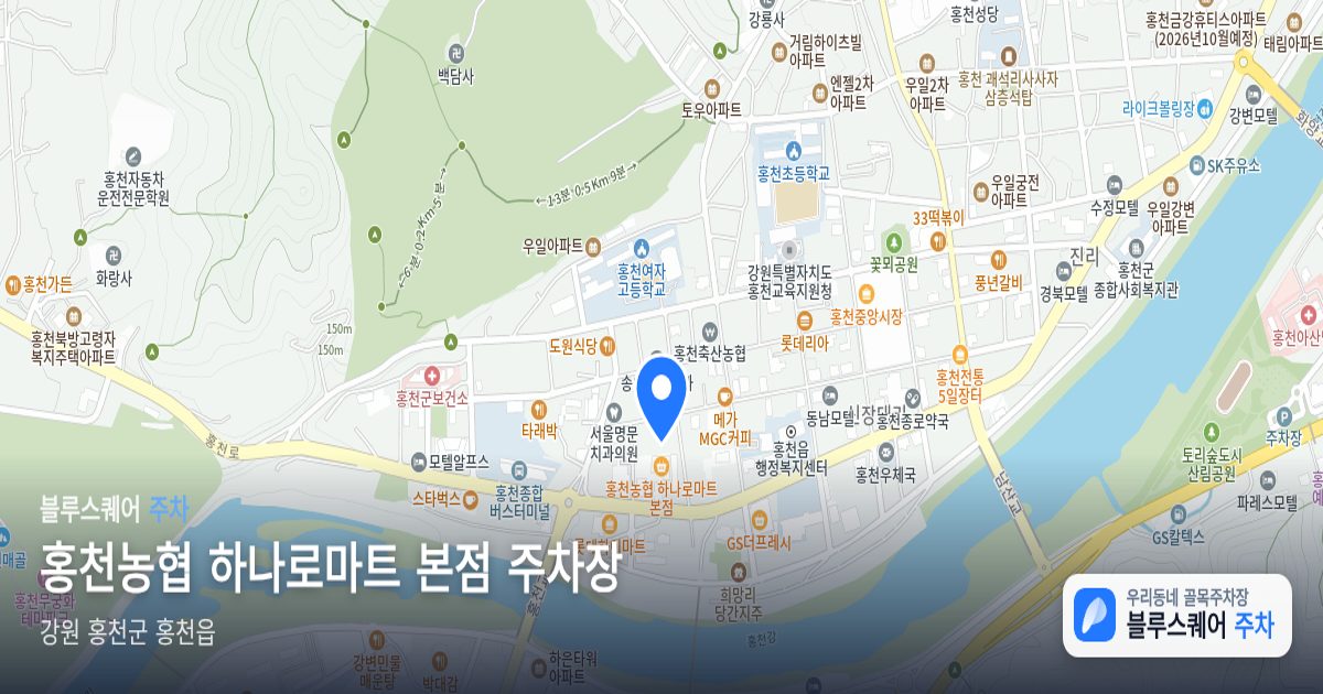 홍천농협 하나로마트 본점 주차장 위치 지도