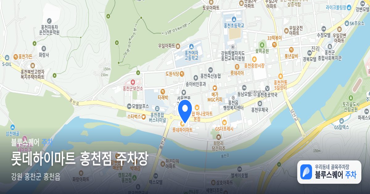 롯데하이마트 홍천점 주차장 위치 지도