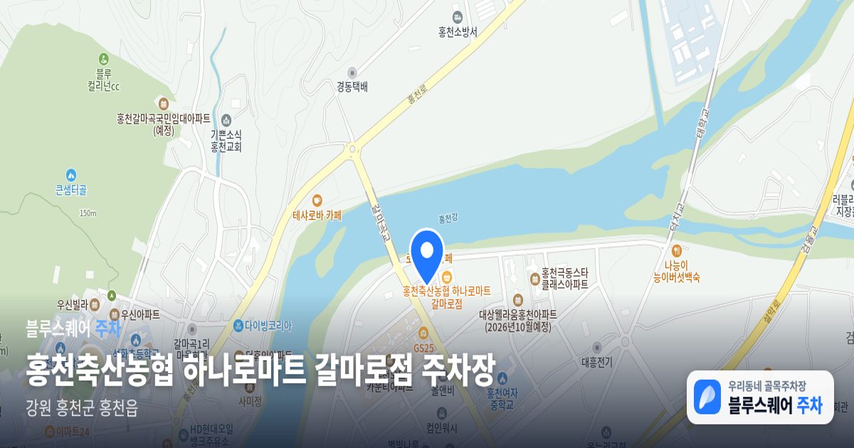 홍천축산농협 하나로마트 갈마로점 주차장 위치 지도