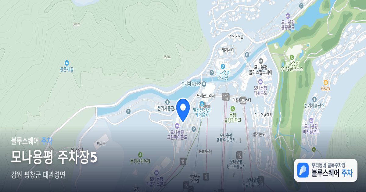 모나용평 주차장5 위치 지도