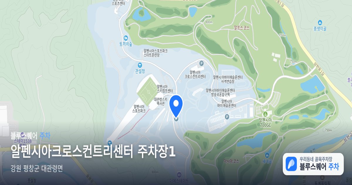 알펜시아크로스컨트리센터 주차장1 위치 지도