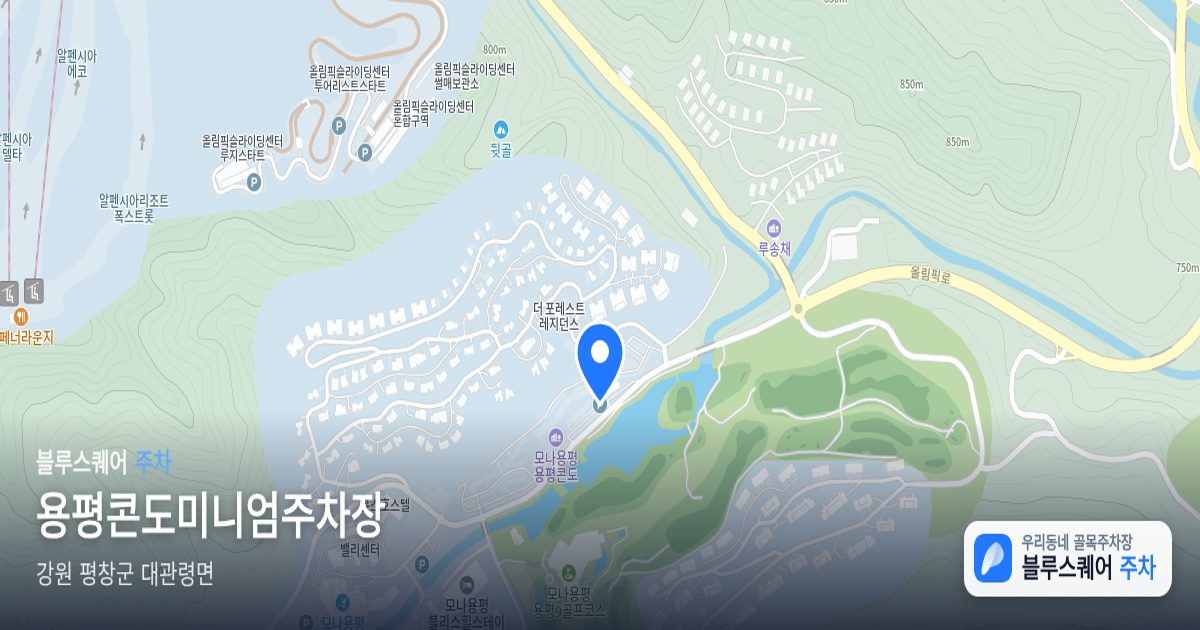 용평콘도미니엄주차장 위치 지도