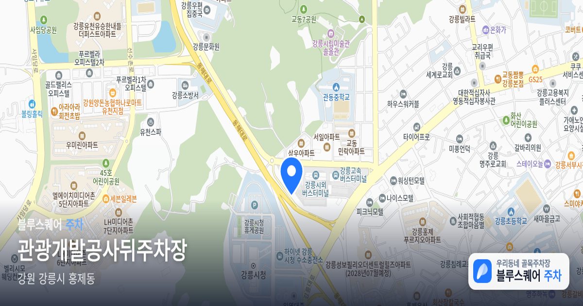 관광개발공사뒤주차장 위치 지도