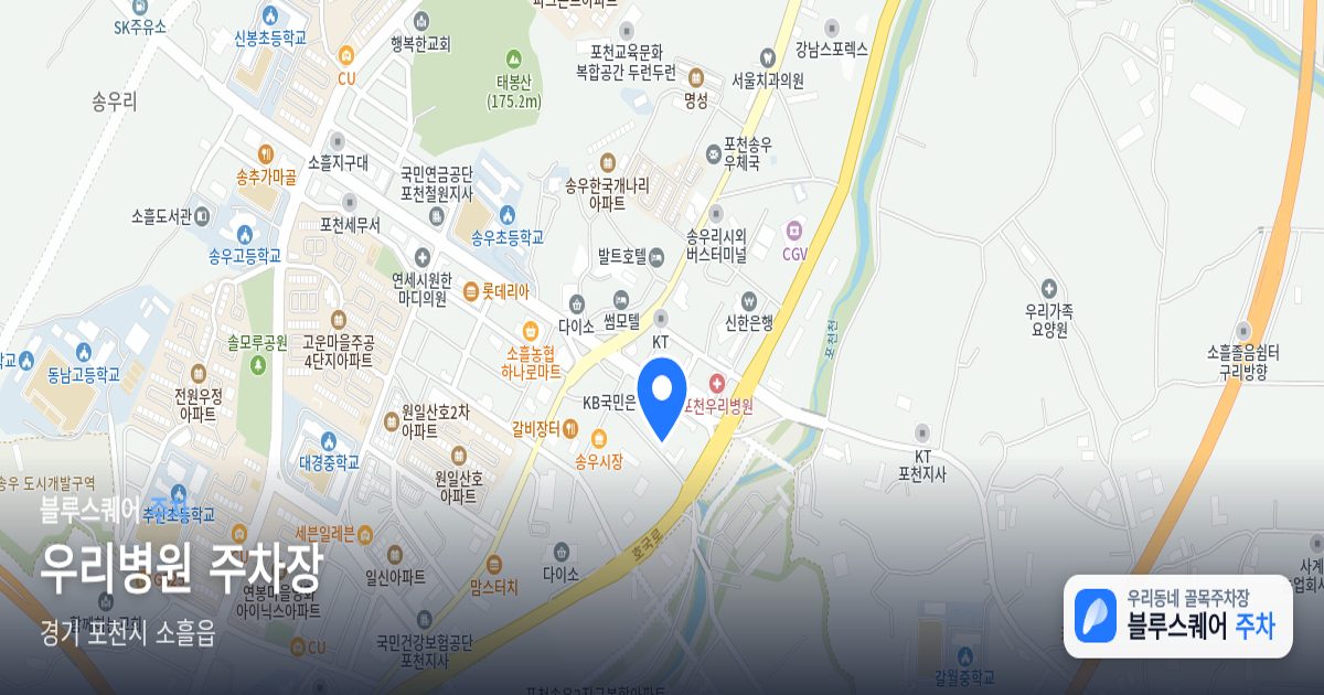 우리병원 주차장 위치 지도