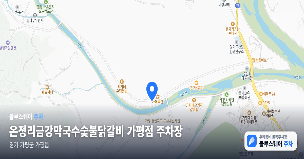 온정리금강막국수숯불닭갈비 가평점 주차장 위치 지도