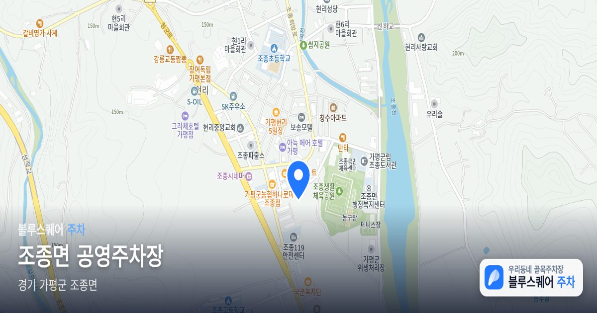 조종면 공영주차장 위치 지도