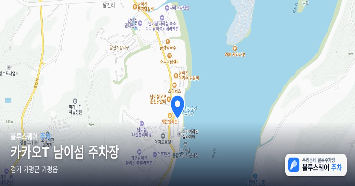 카카오T 남이섬 주차장 위치 지도