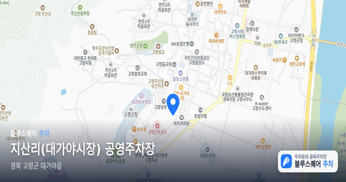 지산리(대가야시장) 공영주차장 위치 지도