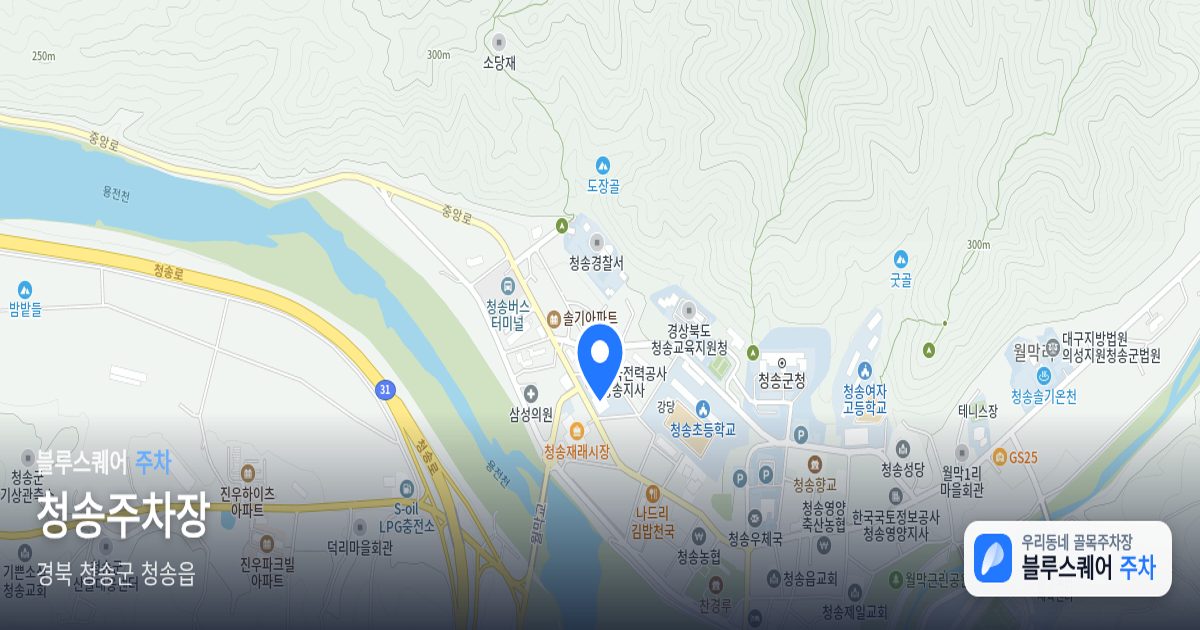 청송주차장 위치 지도