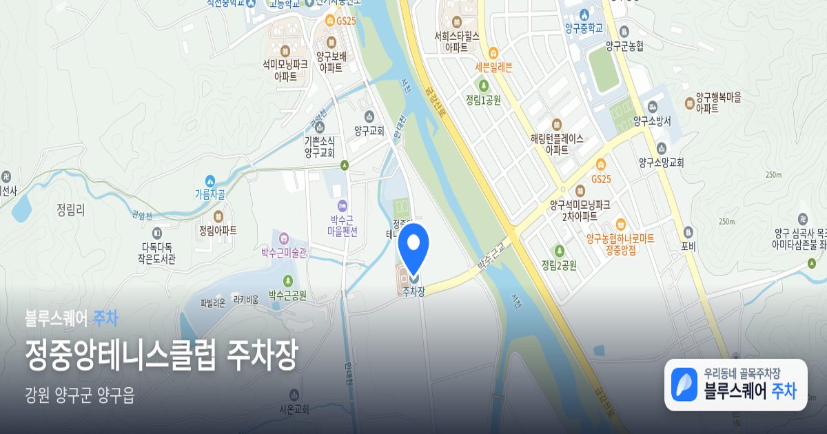 정중앙테니스클럽 주차장 위치 지도