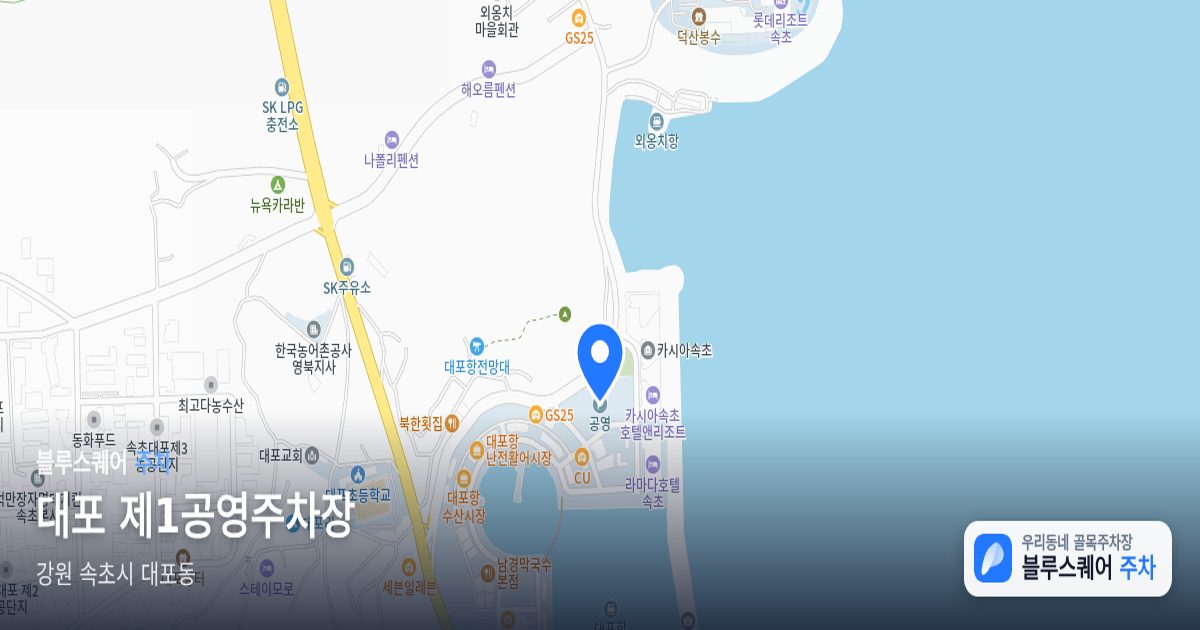 대포 제1공영주차장 위치 지도