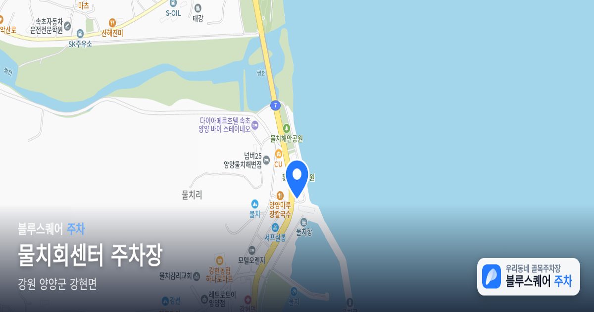 물치회센터 주차장 위치 지도