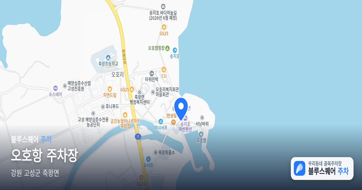 오호항 주차장 위치 지도