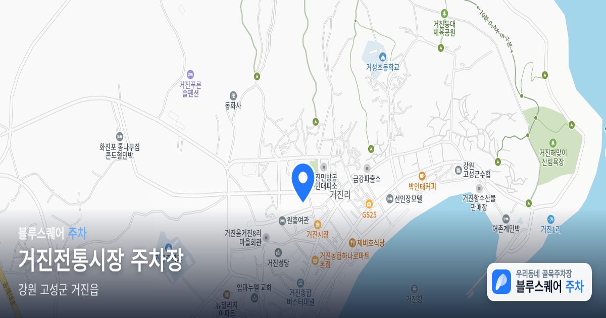 거진전통시장 주차장 위치 지도