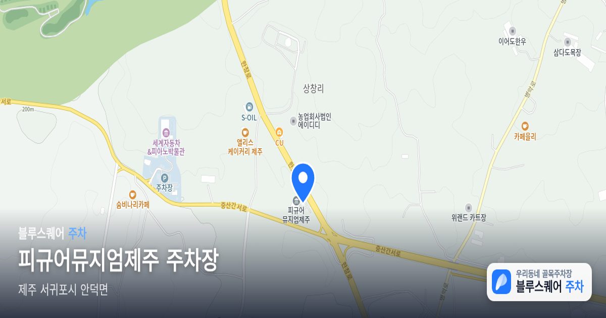 피규어뮤지엄제주 주차장 위치 지도