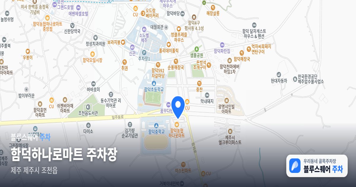 함덕하나로마트 주차장 위치 지도