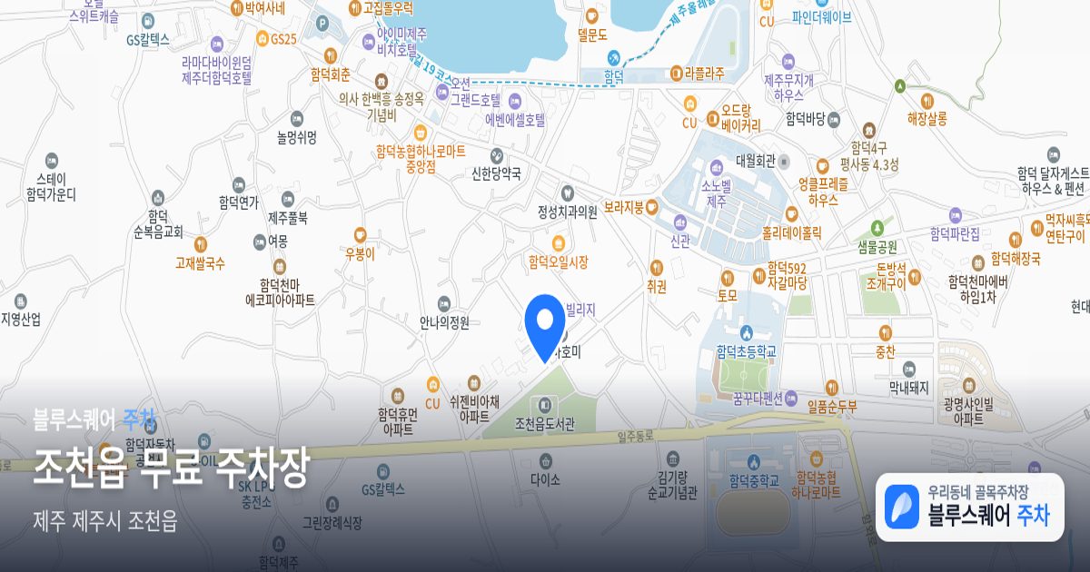 조천읍 무료 주차장 위치 지도