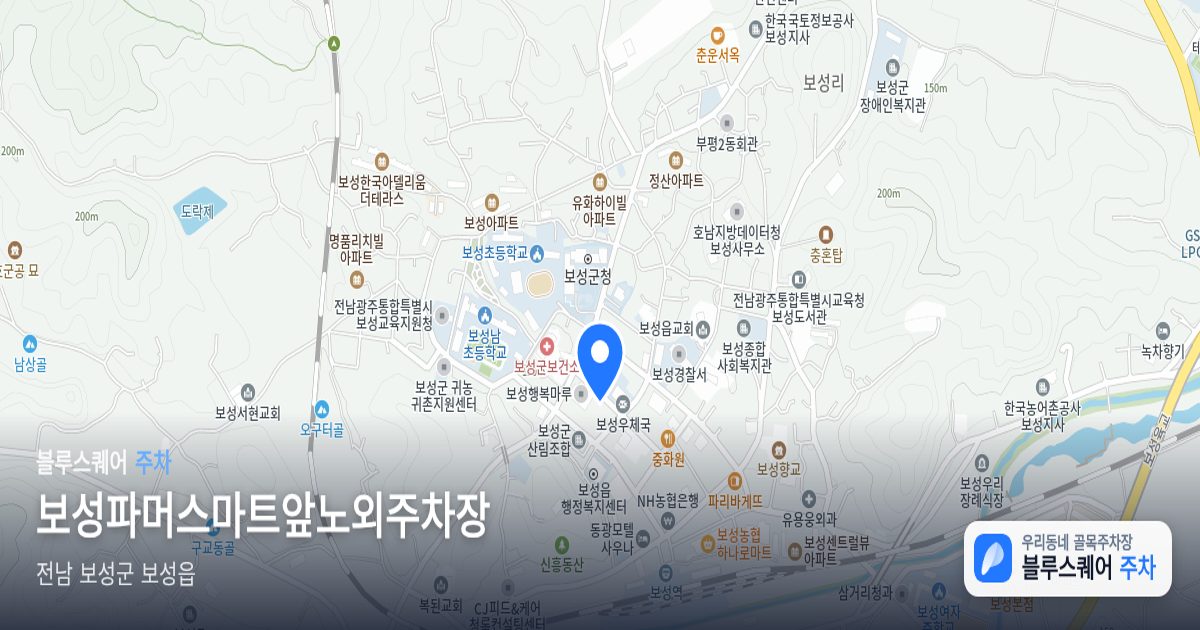 보성파머스마트앞노외주차장 위치 지도