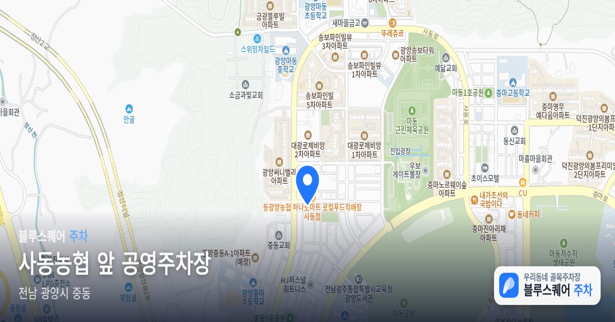 사동농협 앞 공영주차장 위치 지도