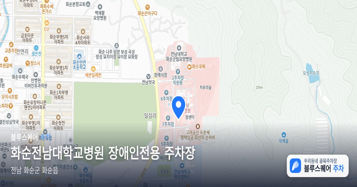 화순전남대학교병원 장애인전용 주차장 위치 지도