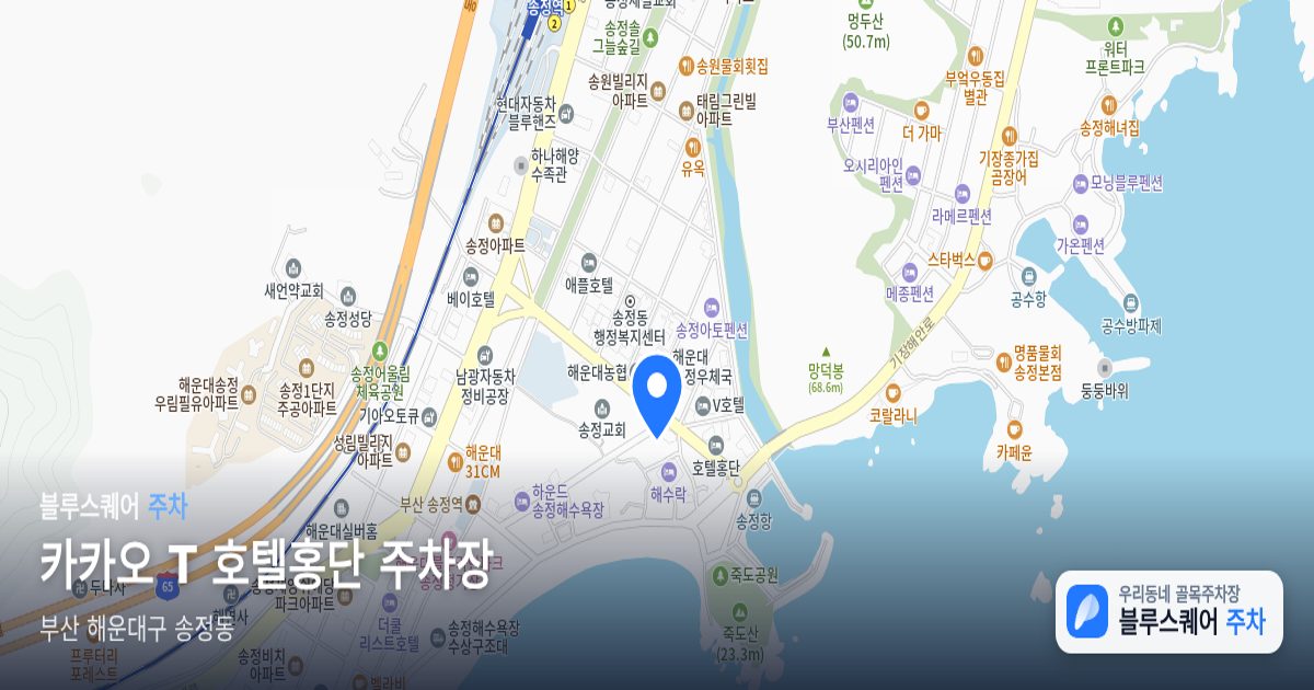 카카오 T 호텔홍단 주차장 위치 지도