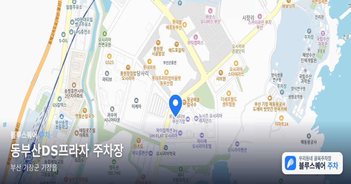 동부산DS프라자 주차장 위치 지도