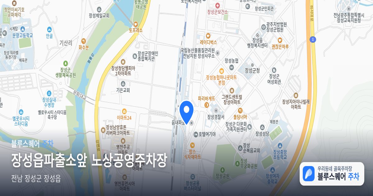 장성읍파출소앞 노상공영주차장 위치 지도