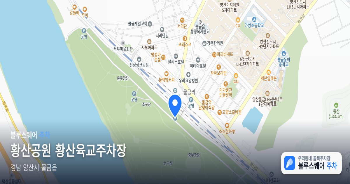 황산공원 황산육교주차장 위치 지도