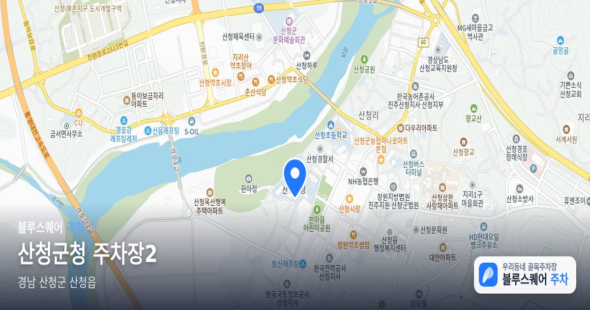 산청군청 주차장2 위치 지도
