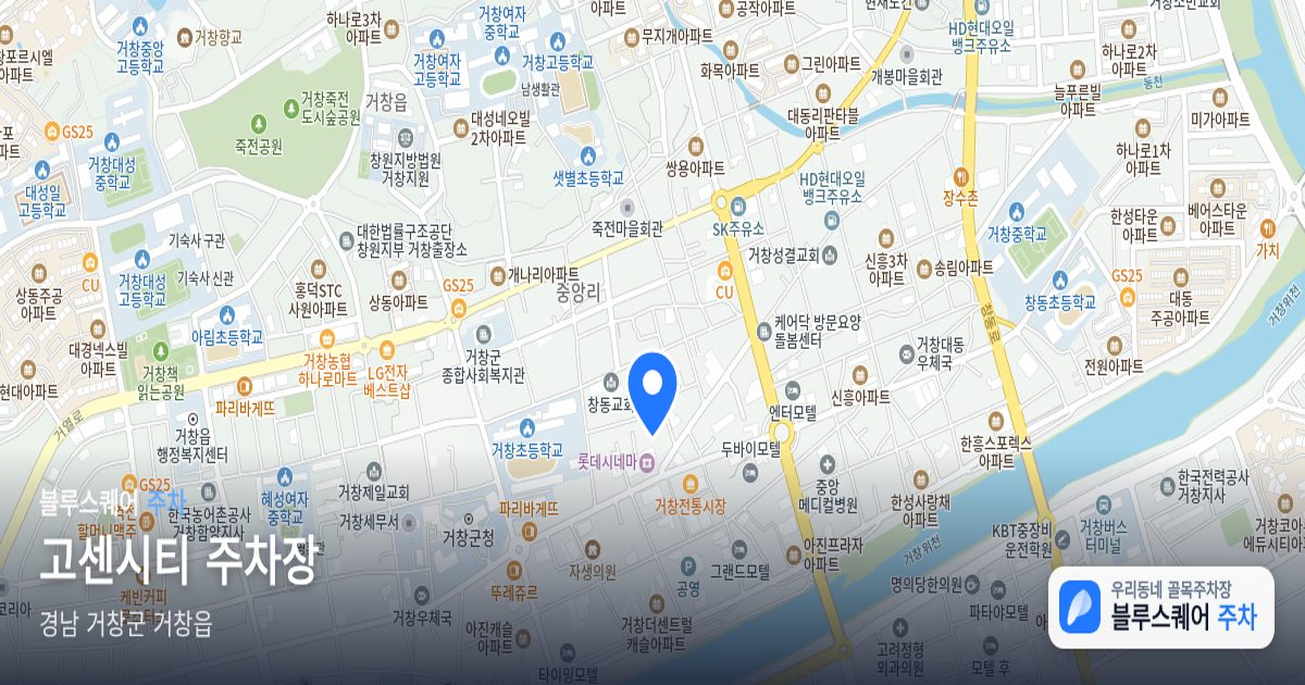 고센시티 주차장 위치 지도