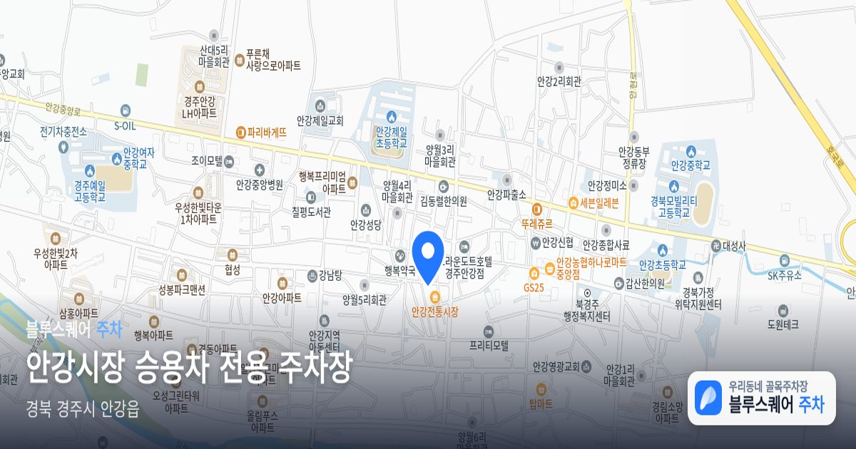 안강시장 승용차 전용 주차장 위치 지도