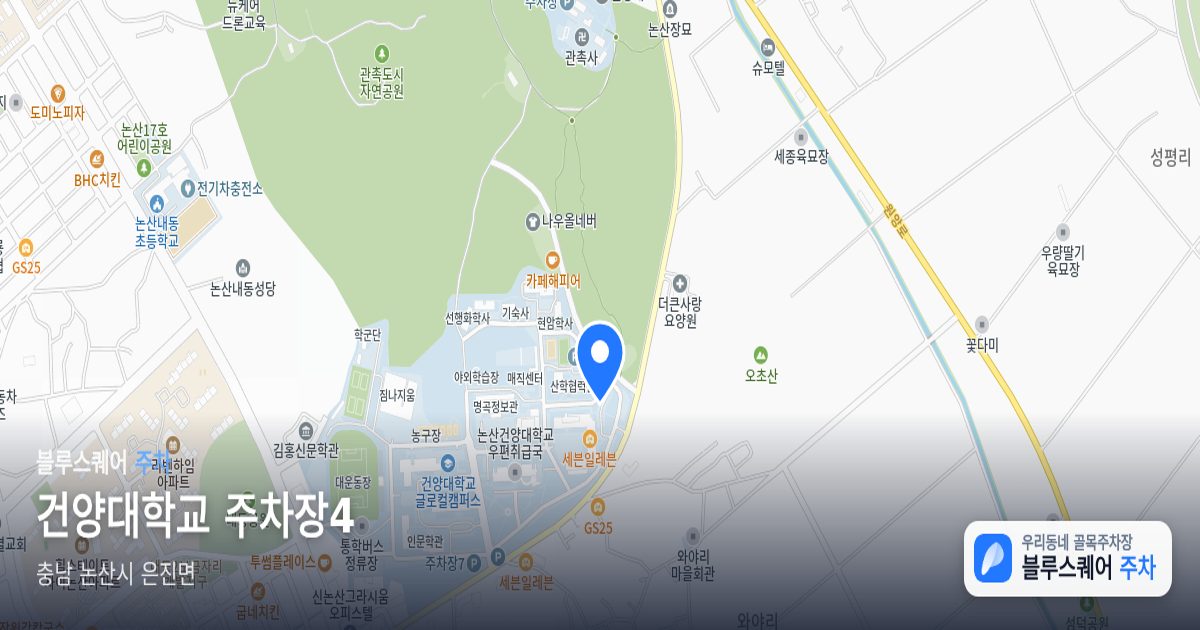 건양대학교 주차장4 위치 지도