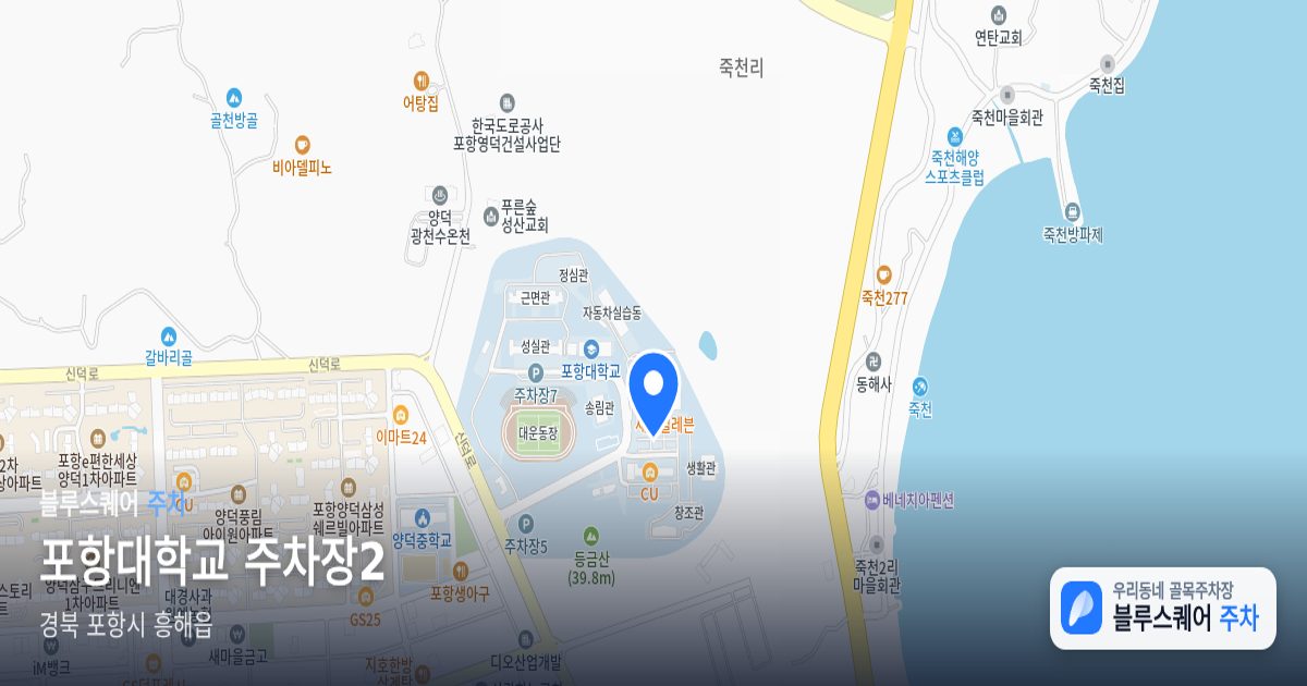 포항대학교 주차장2 위치 지도