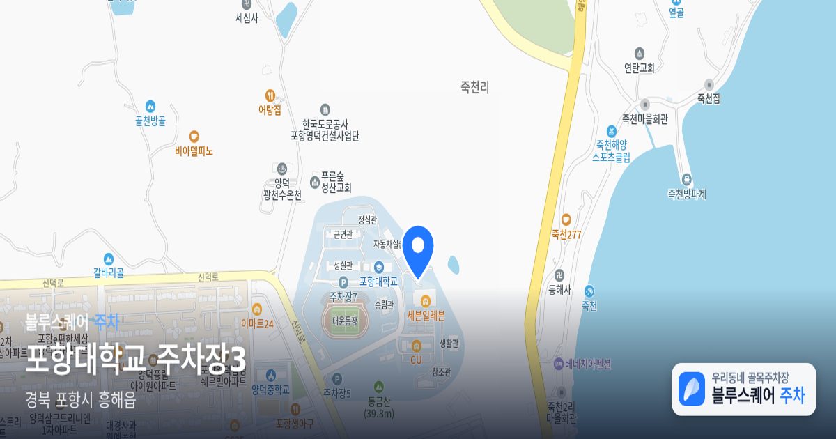 포항대학교 주차장3 위치 지도
