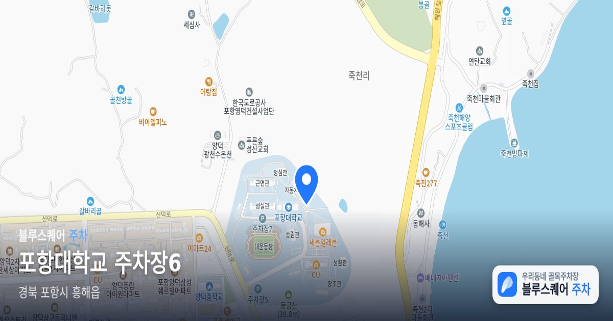 포항대학교 주차장6 위치 지도