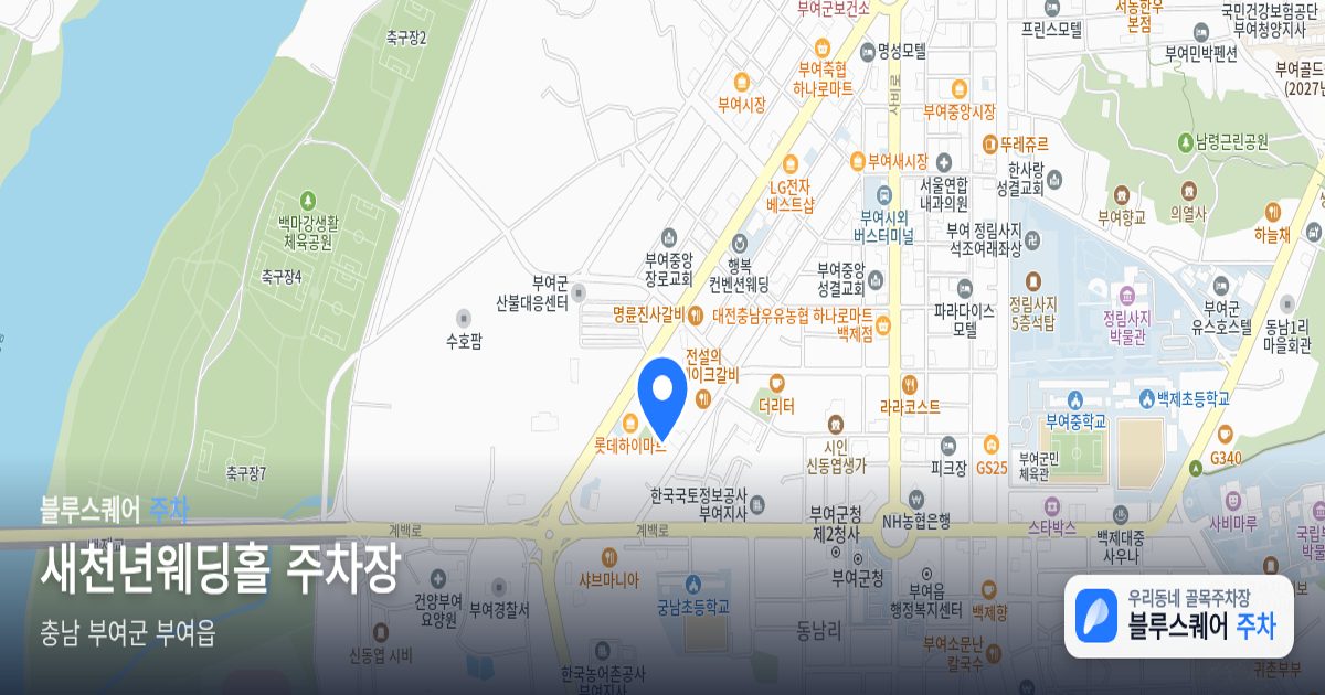 새천년웨딩홀 주차장 위치 지도