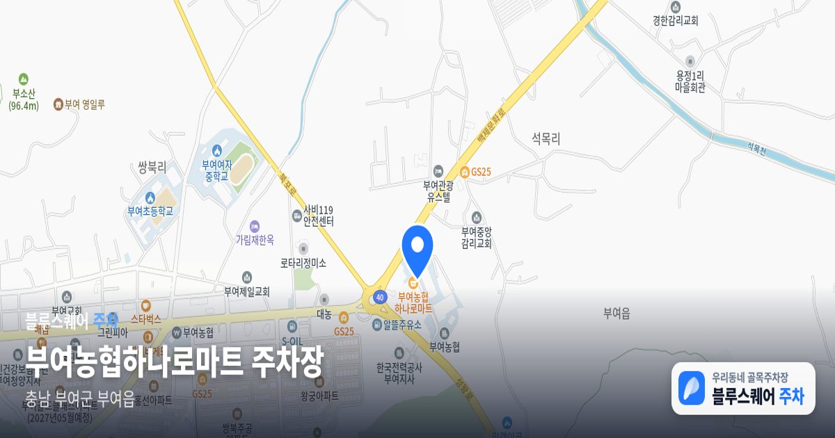 부여농협하나로마트 주차장 위치 지도