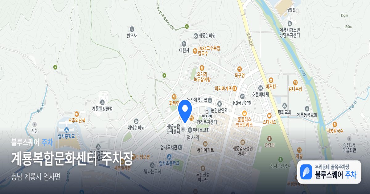 계룡복합문화센터 주차장 위치 지도